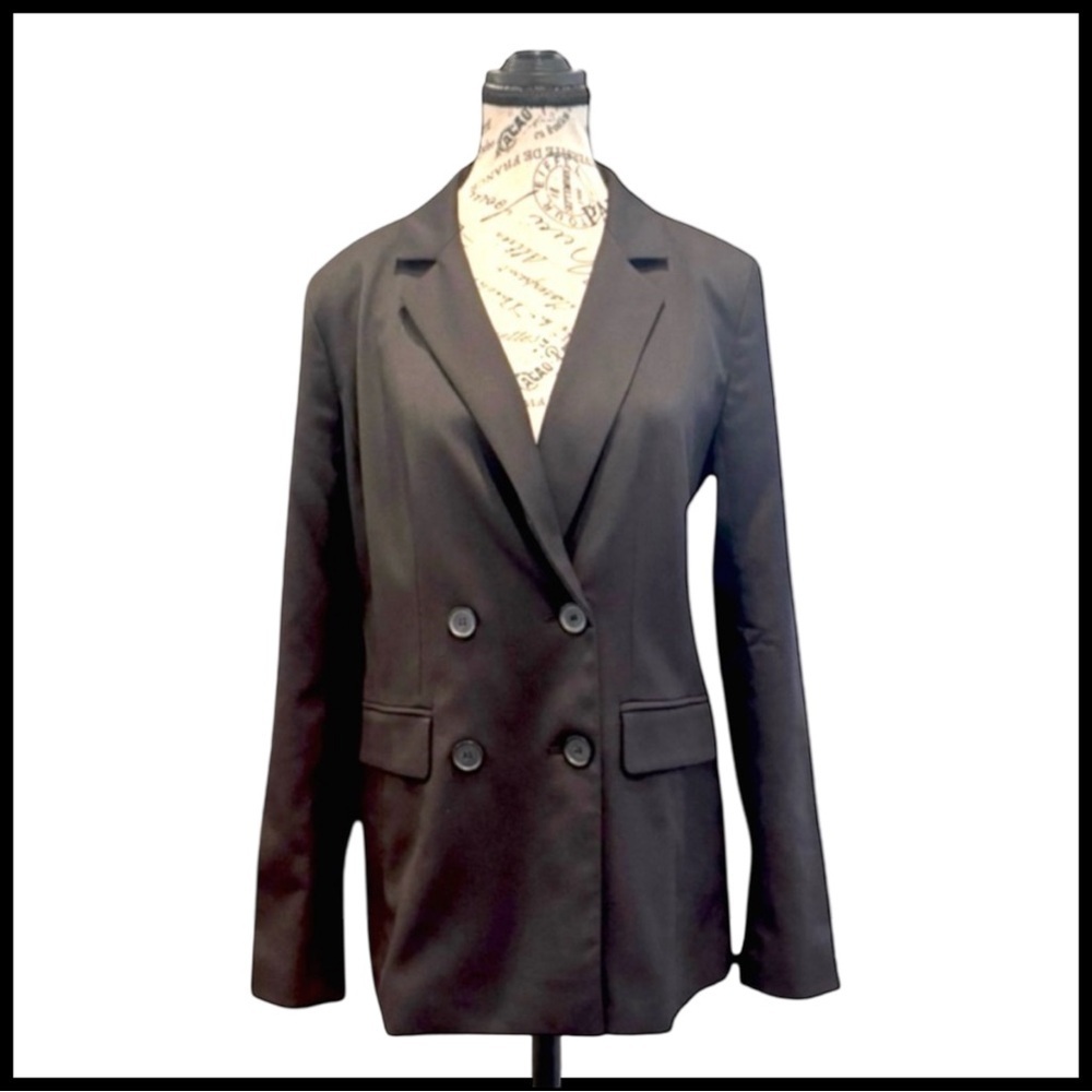 Halogen Women's Double-Breasted Blazer. Black. Small